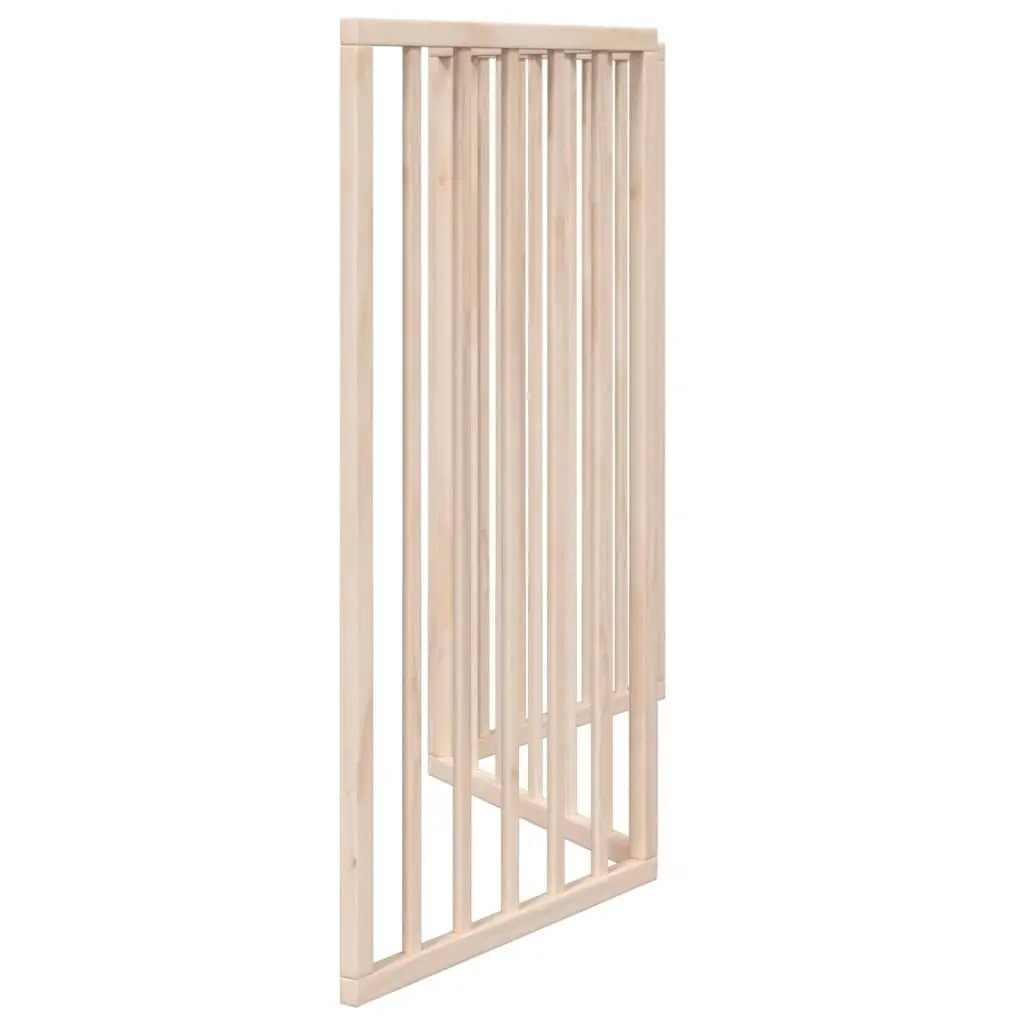 Dog Gate Foldable 3 Panels 150cm Brown Poplar Wood Pet Safety Barrier
