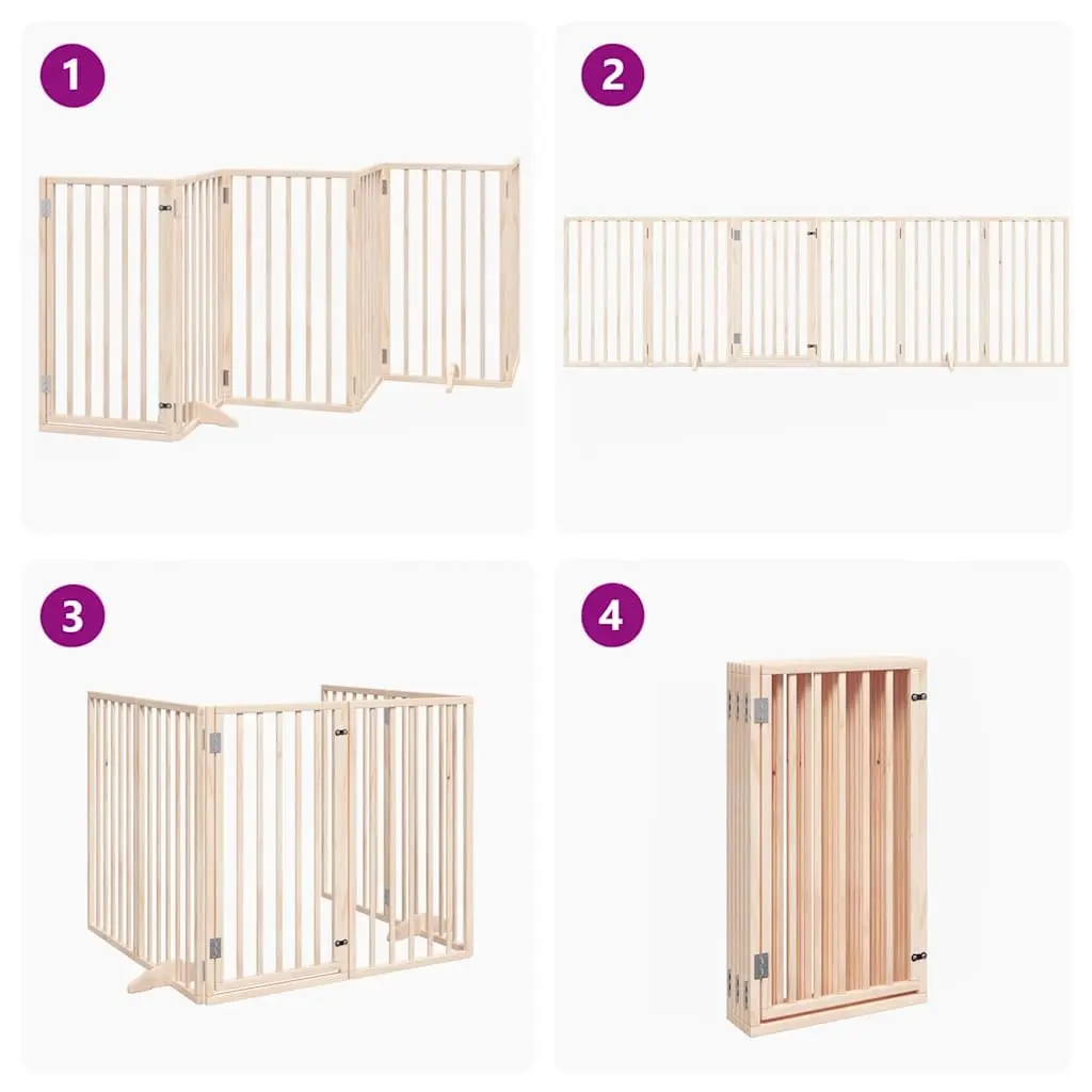 6-Panel Foldable Dog Gate with Door