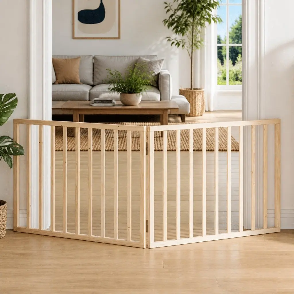 Foldable Dog Gate with 2 Panels, 160cm Height