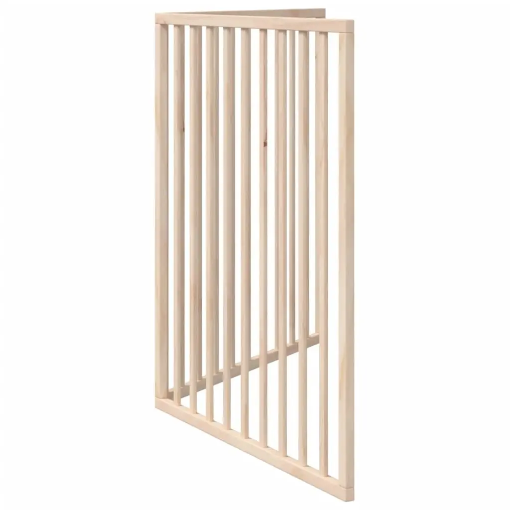 Dog Gate Poplar Wood 160cm Brown Foldable 2 Panels Pet Safety Barrier Living Room