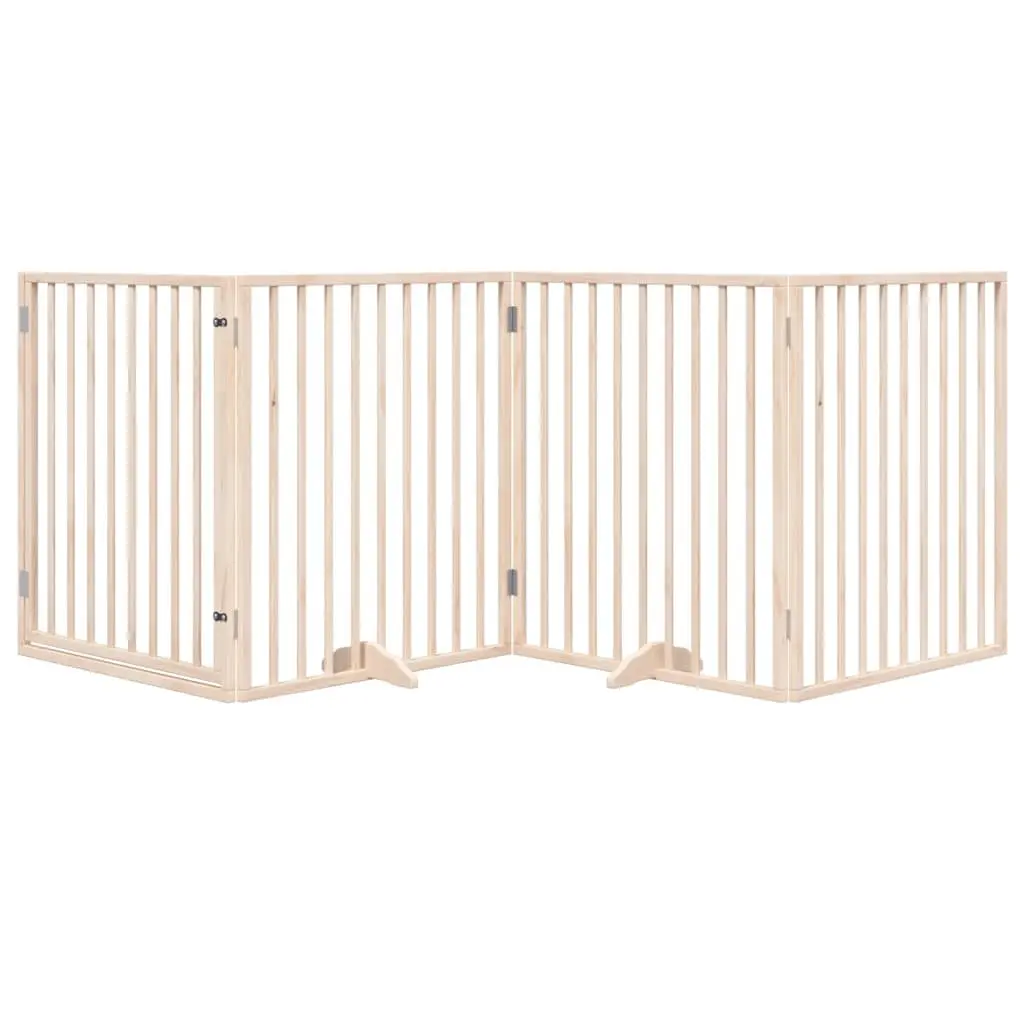 4-Panel Foldable Dog Gate in Brown