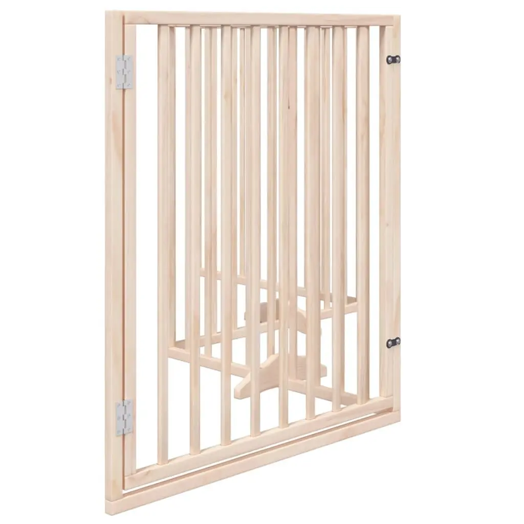 4-Panel Foldable Dog Gate in Brown