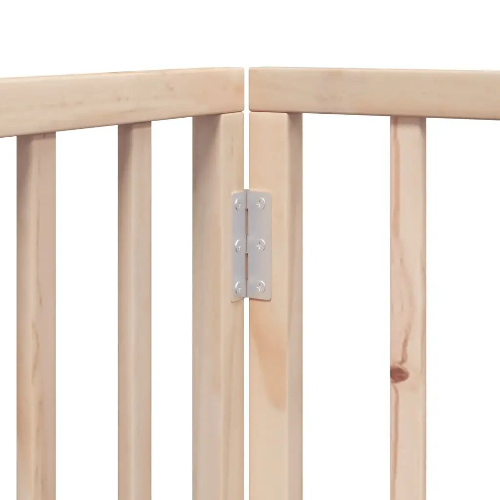 4-Panel Foldable Dog Gate in Brown