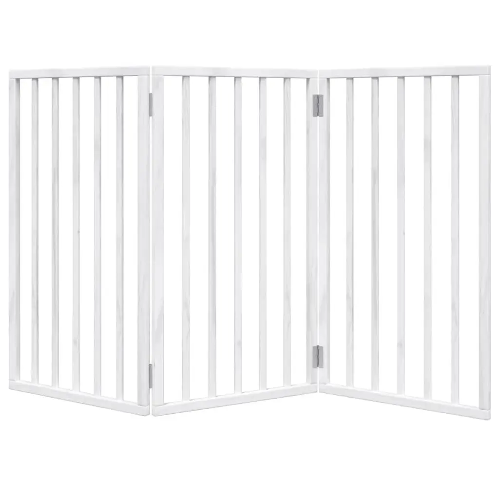 Foldable 3-Panel Dog Gate in White for Pet Safety