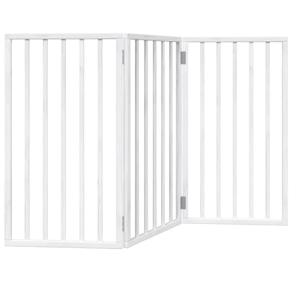 Foldable 3-Panel Dog Gate in White for Pet Safety