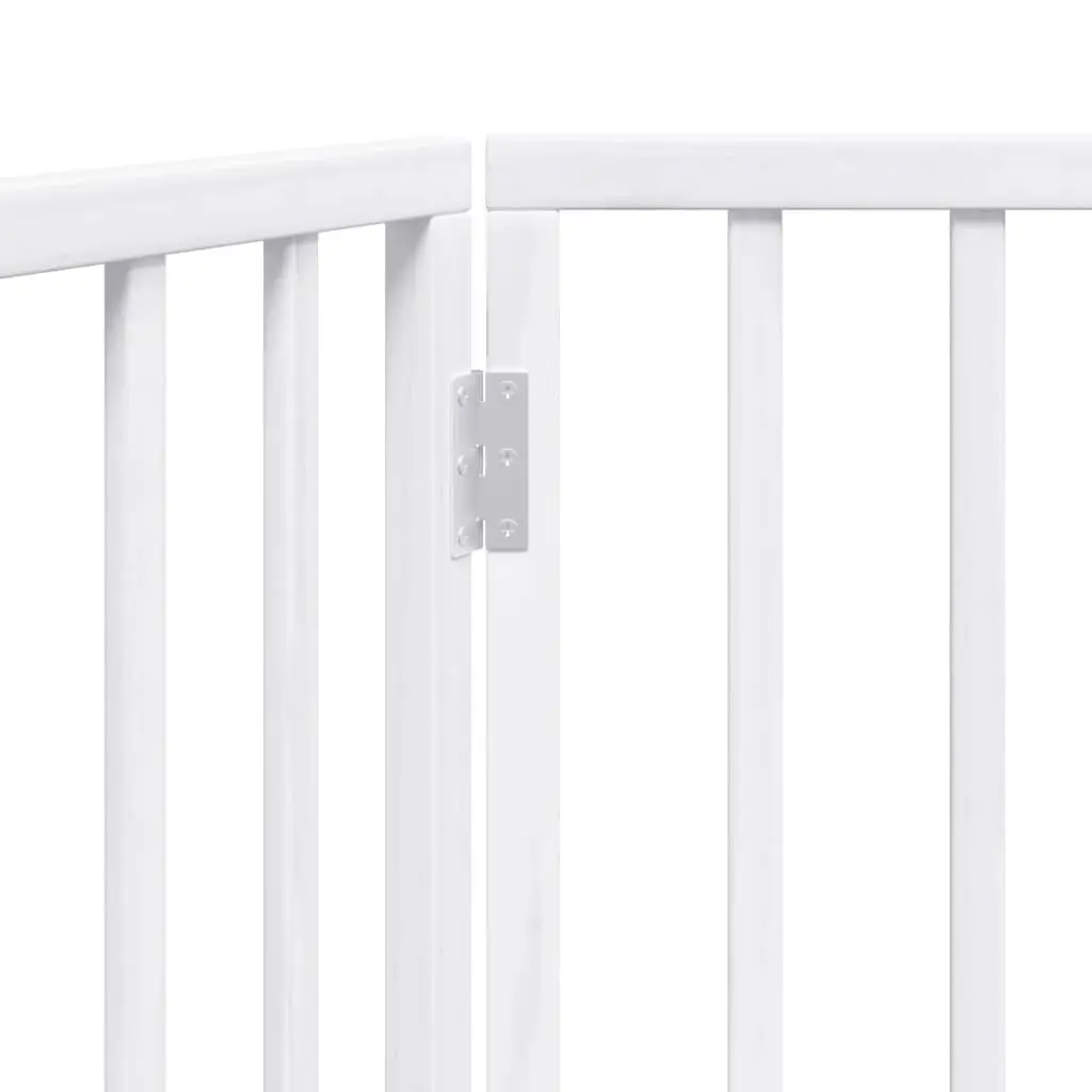 Foldable 3-Panel Dog Gate in White for Pet Safety