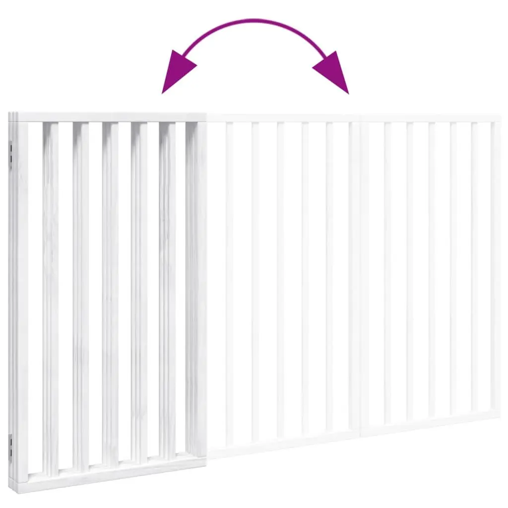 Foldable 3-Panel Dog Gate in White for Pet Safety