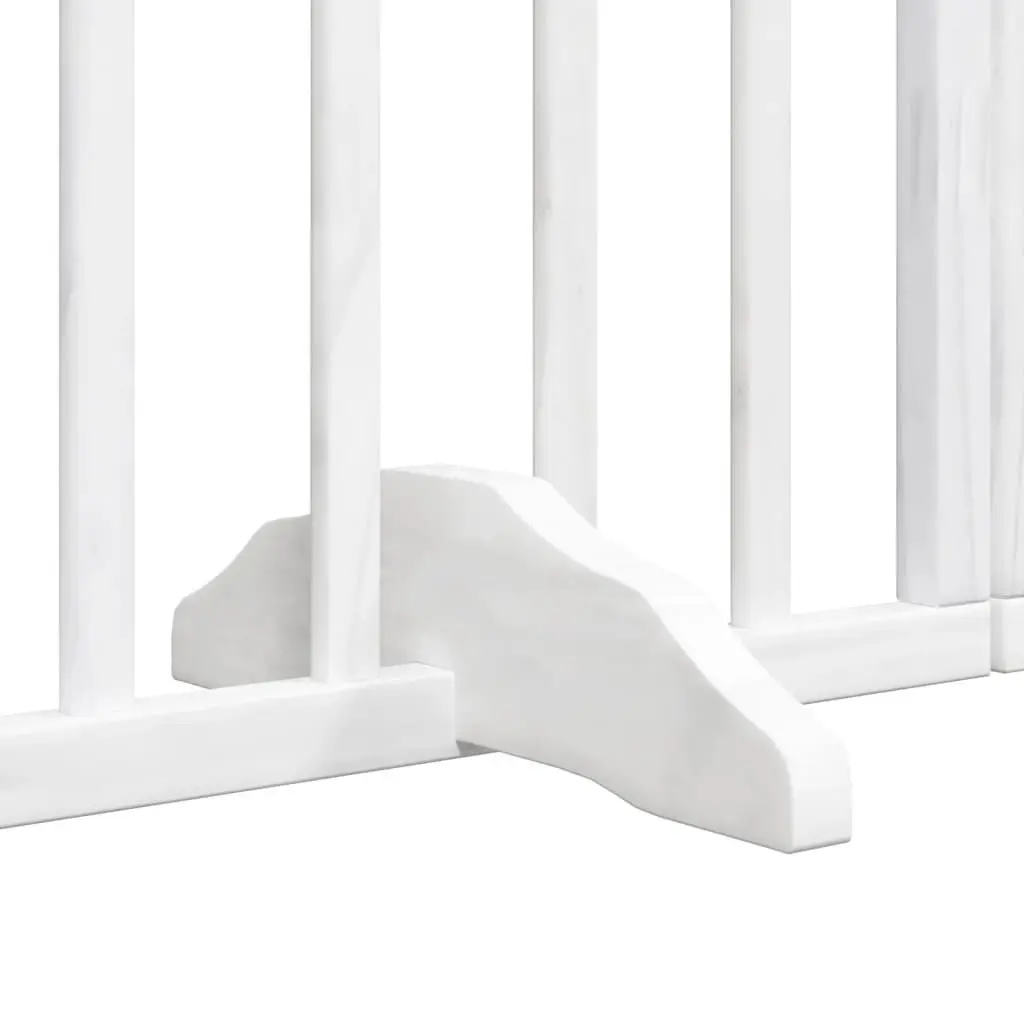 Foldable 4-Panel Dog Gate in White Poplar Wood