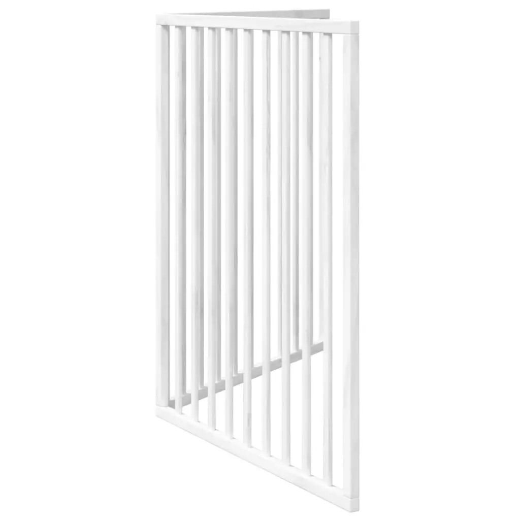 Dog Gate Poplar Wood 160cm White Foldable 2 Panels Pet Safety Barrier