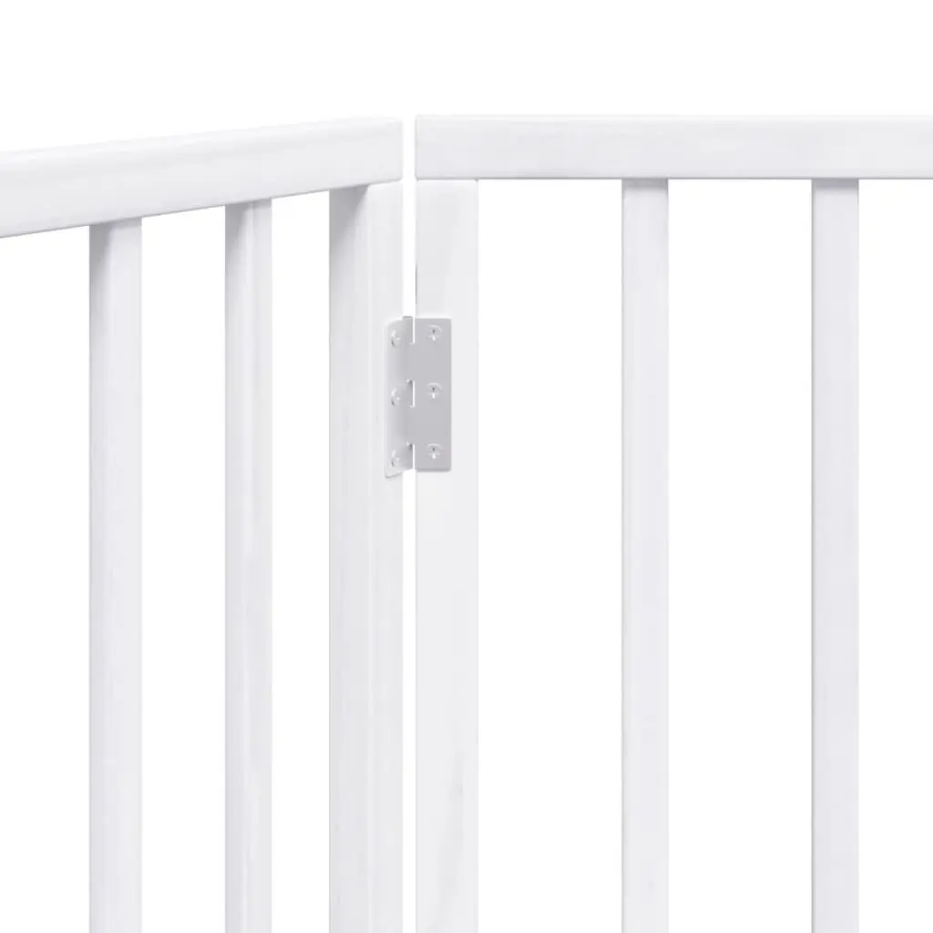 Dog Gate Poplar Wood 160cm White Foldable 2 Panels Pet Safety Barrier