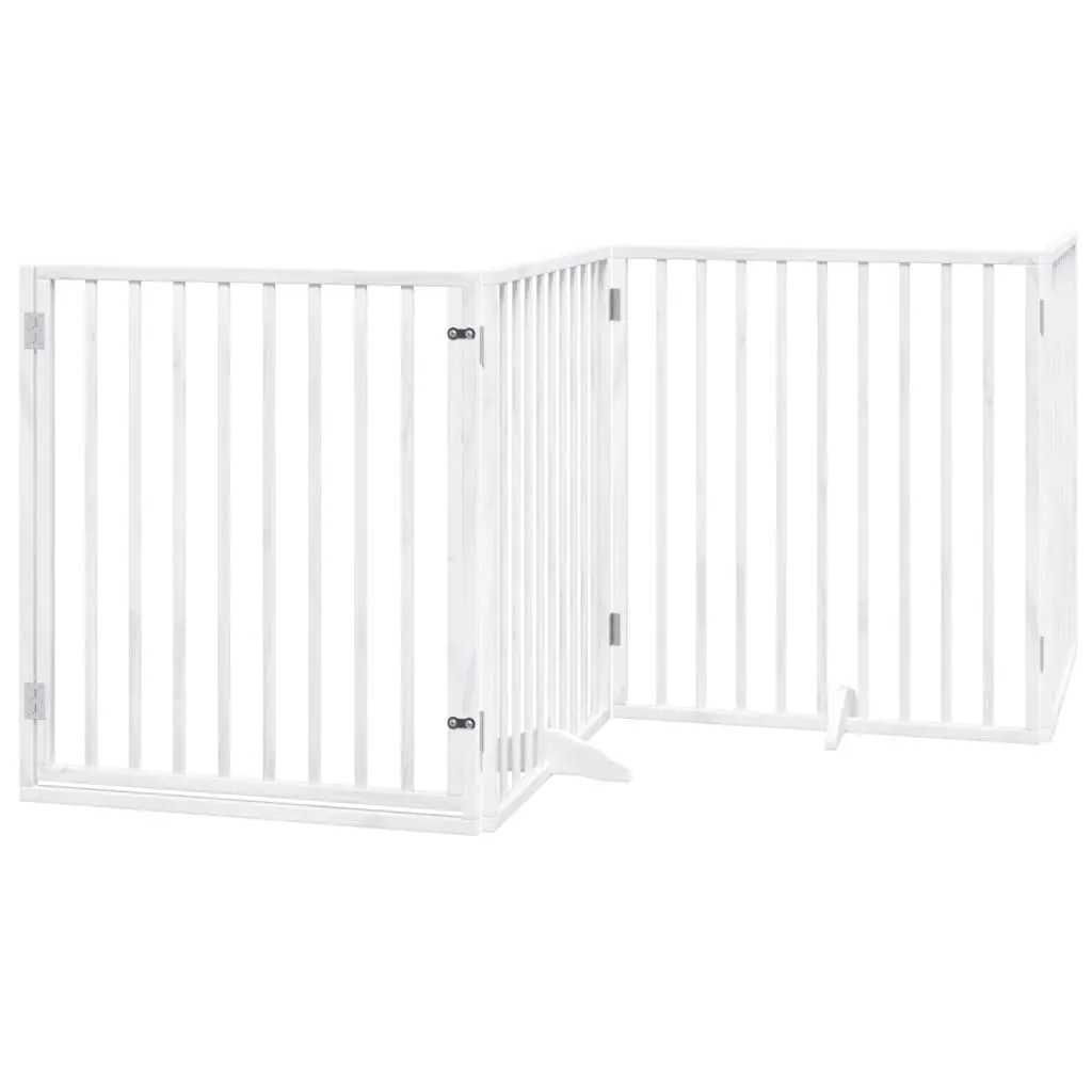 Foldable Dog Gate with 4 Panels in White
