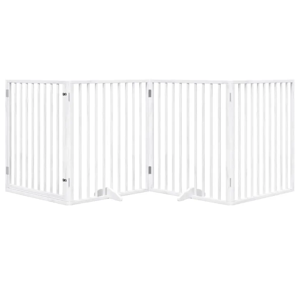 Foldable Dog Gate with 4 Panels in White