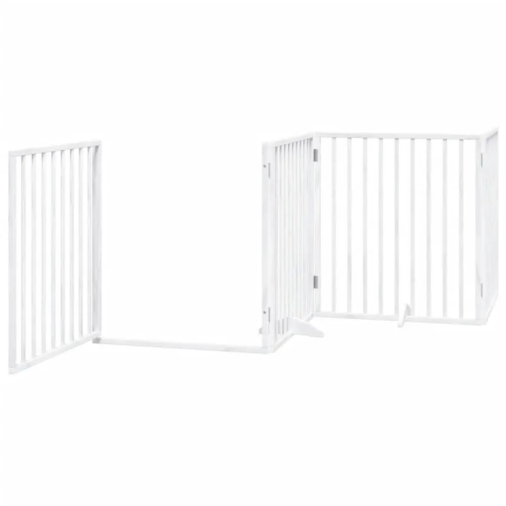 Foldable Dog Gate with 4 Panels in White