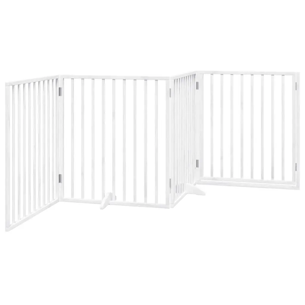 Foldable Dog Gate with 4 Panels in White