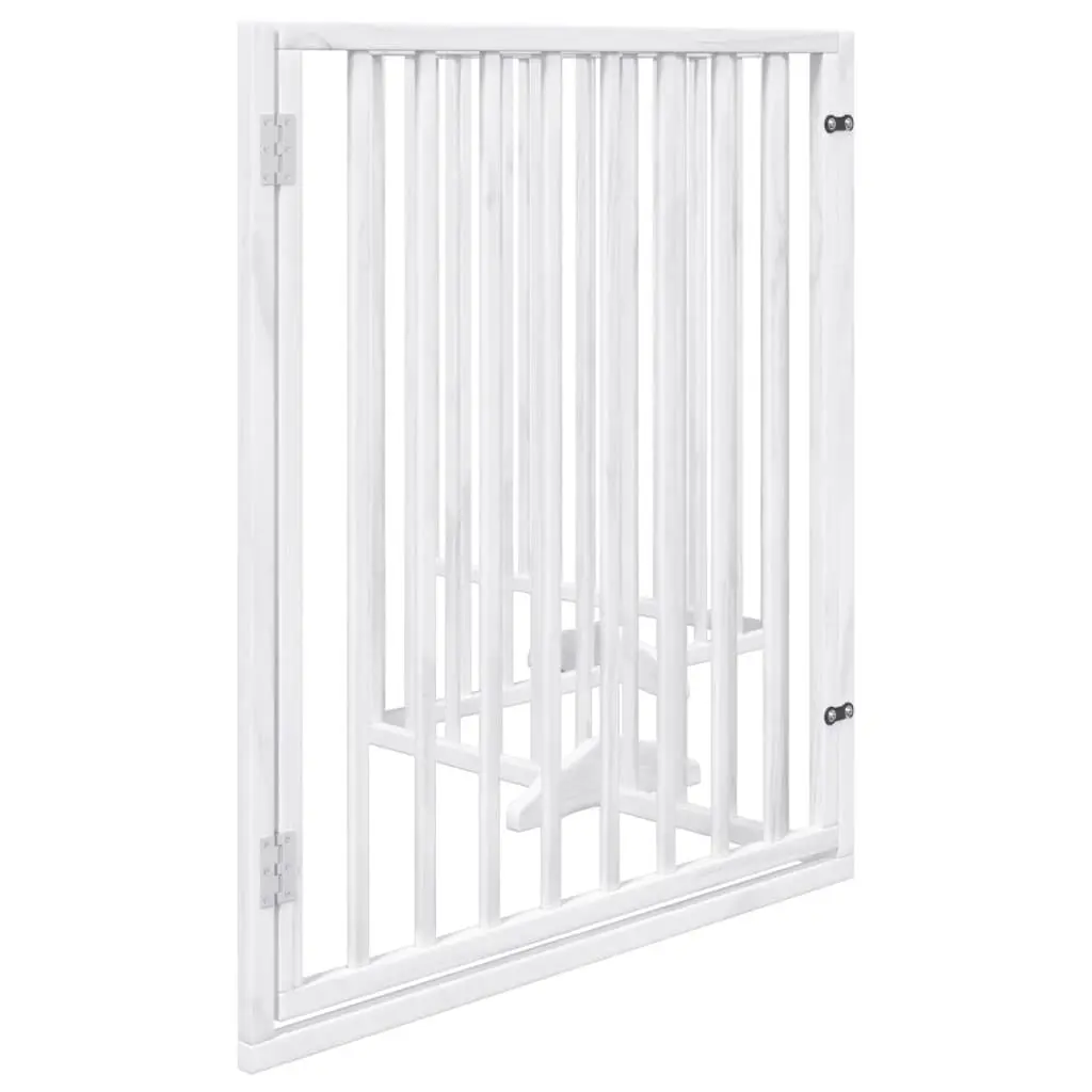 Foldable Dog Gate with 4 Panels in White
