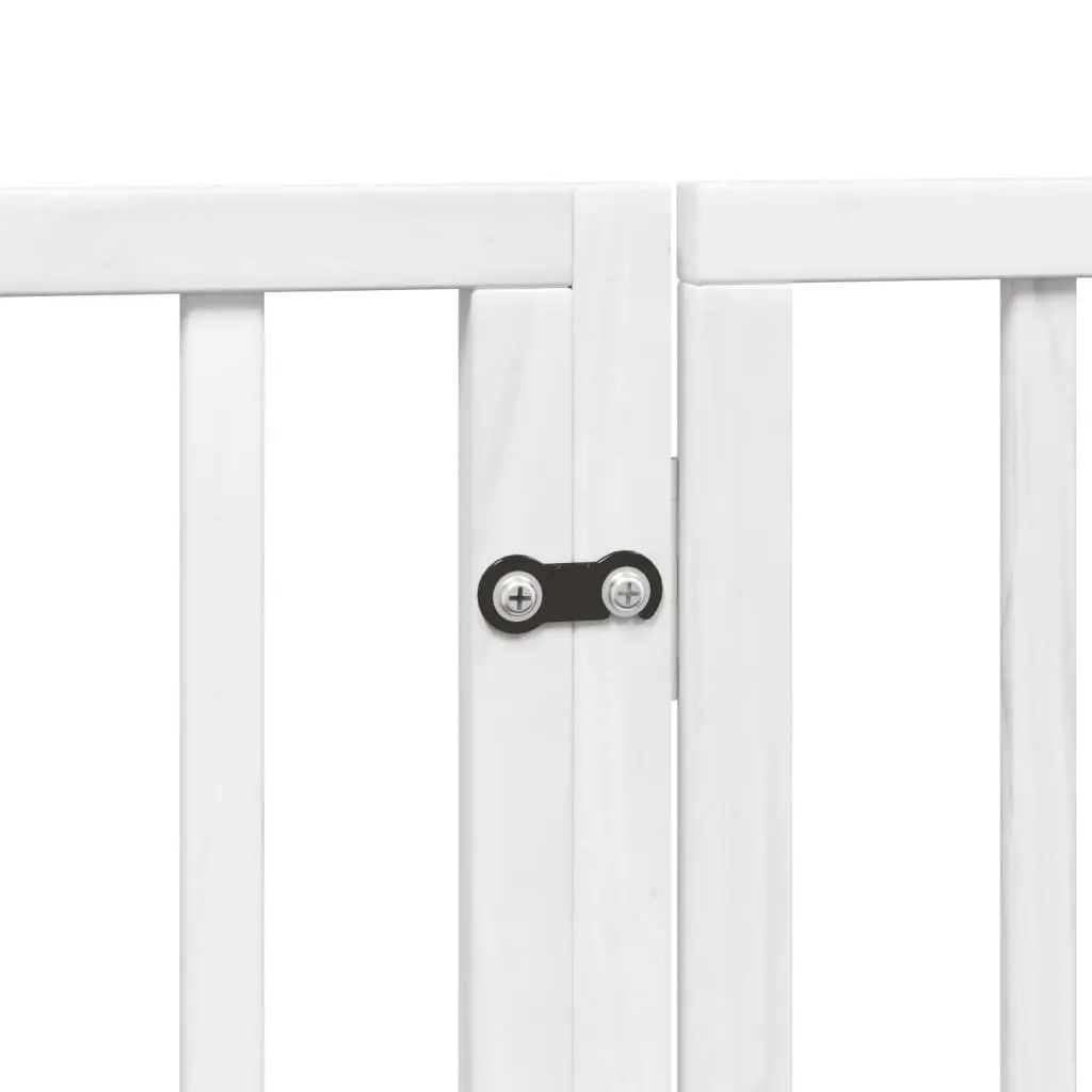 Foldable Dog Gate with 4 Panels in White