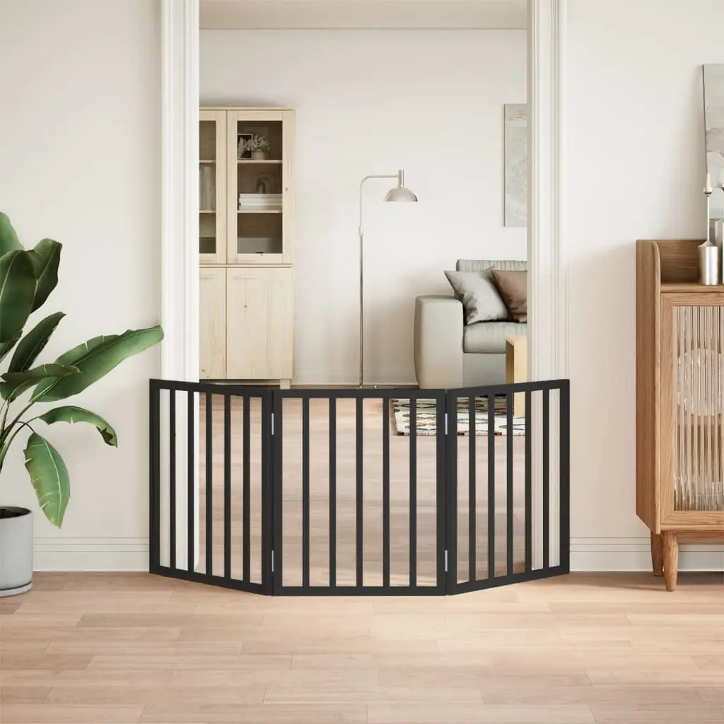 3-Panel Foldable Dog Gate in Black