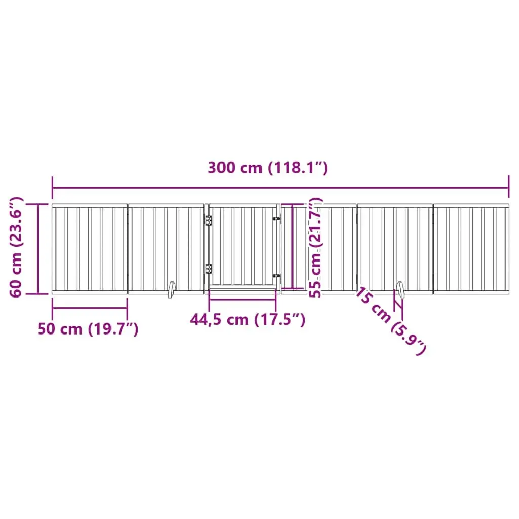 6-Panel Foldable Dog Gate in Black