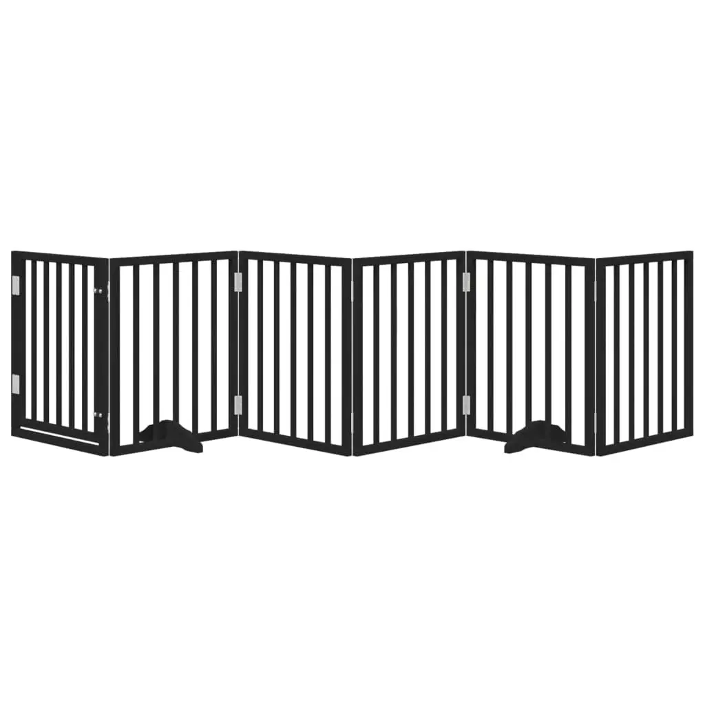 6-Panel Foldable Dog Gate in Black