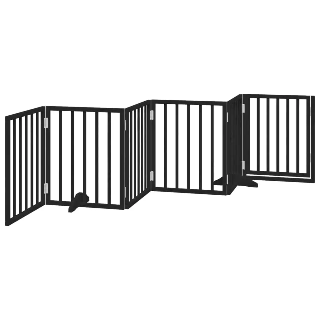 6-Panel Foldable Dog Gate in Black