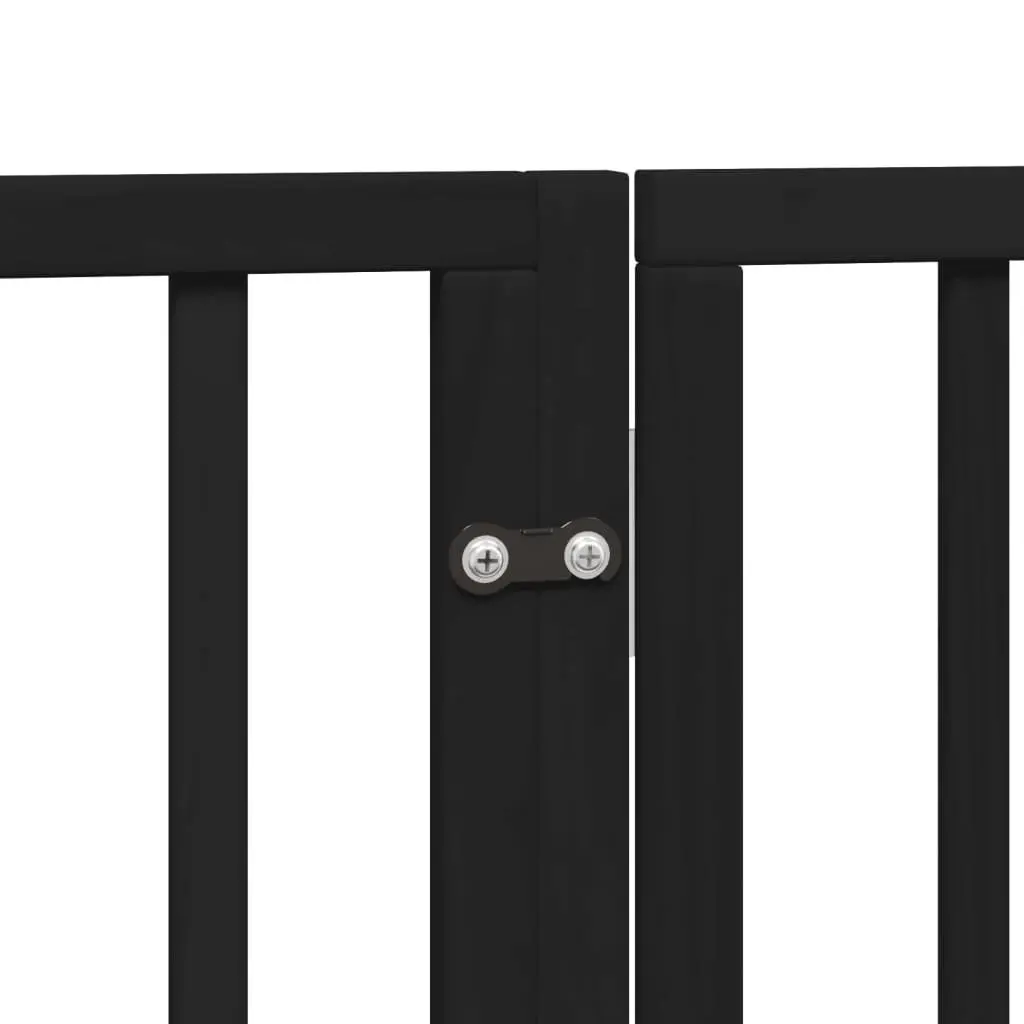 6-Panel Foldable Dog Gate in Black