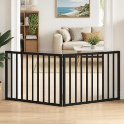 High-Quality Foldable Dog Gate 2 Panels Black 160cm
