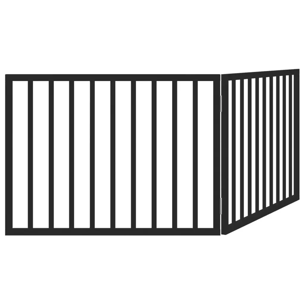 Foldable Dog Gate 2 Panels Black 160cm