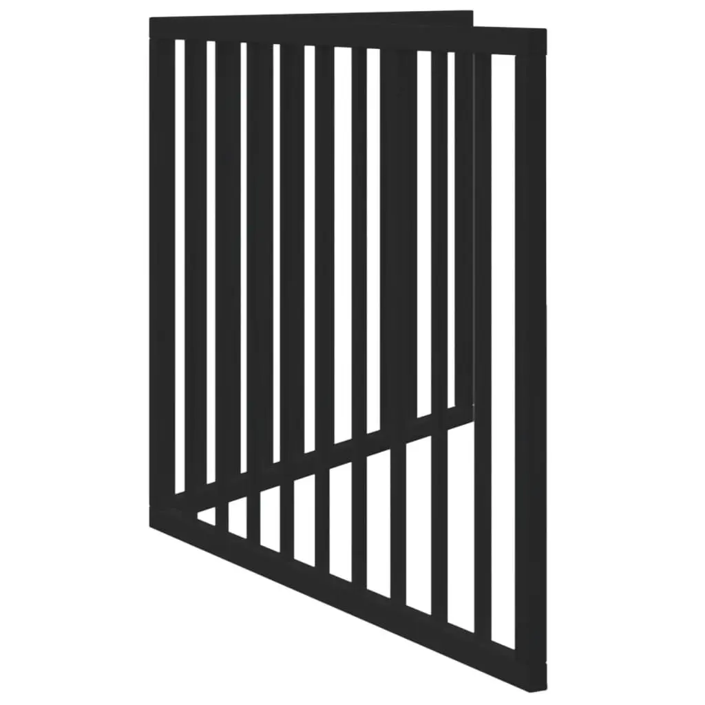 Foldable Dog Gate 2 Panels Black 160cm