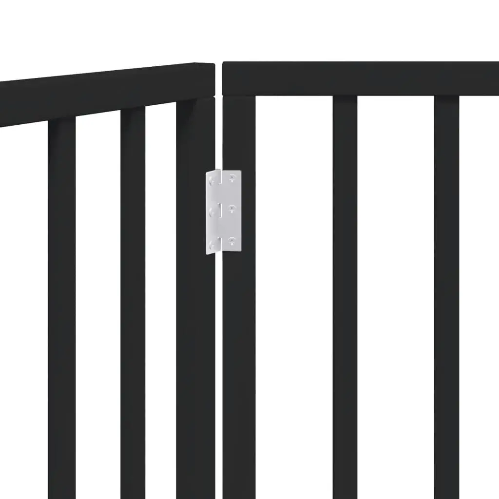 Foldable Dog Gate 2 Panels Black 160cm