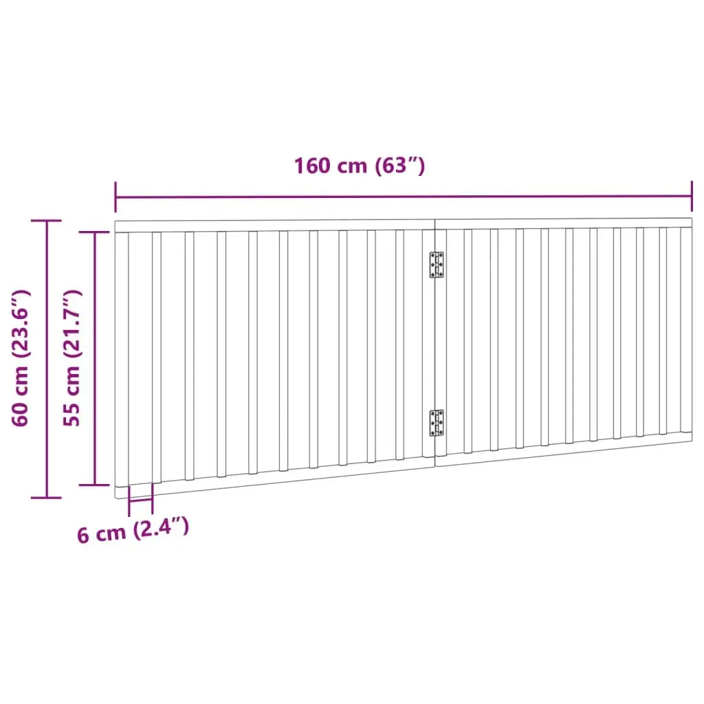 Foldable Dog Gate 2 Panels Black 160cm