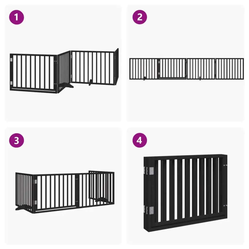 Foldable 4-Panel Dog Gate with Door
