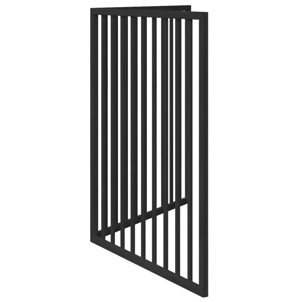 Foldable Dog Gate 2 Panels Black 160cm Poplar Wood