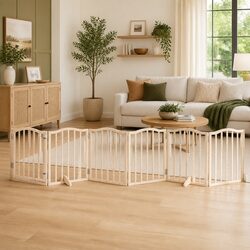 Durable 6-Panel Dog Gate with Locking Door