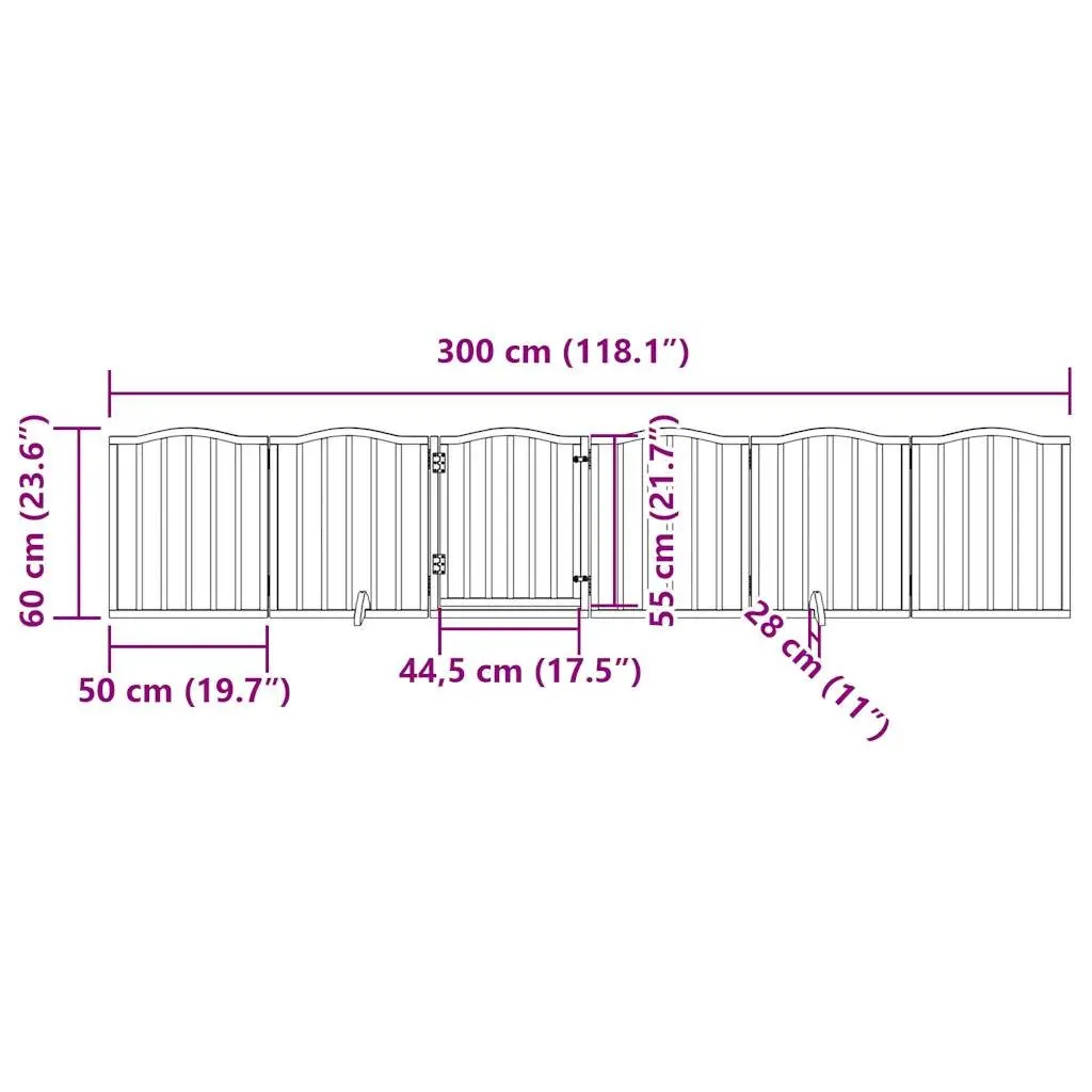 6-Panel Dog Gate with Locking Door