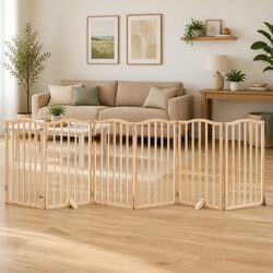 Premium Foldable 6 Panel Dog Gate with Secure Door