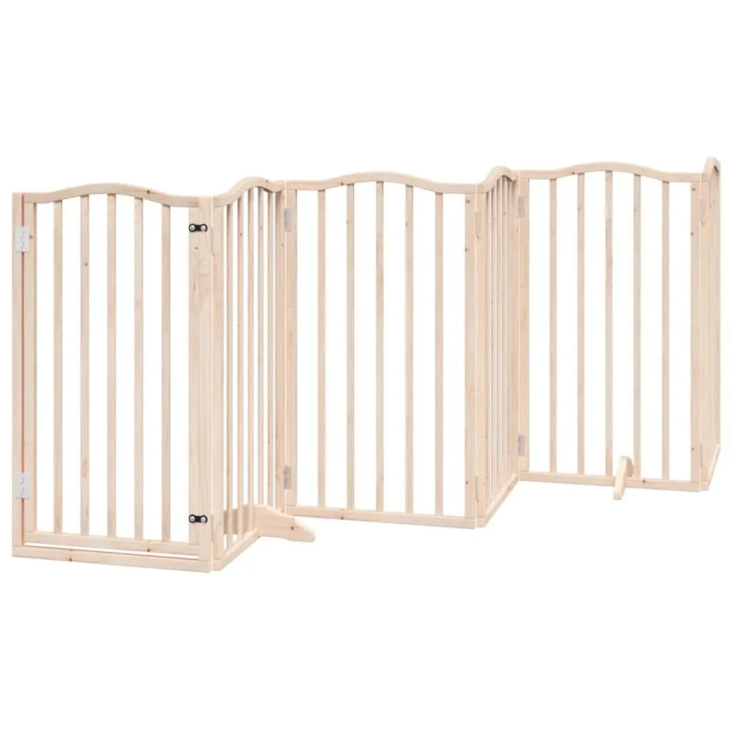 Foldable 6 Panel Dog Gate with Secure Door