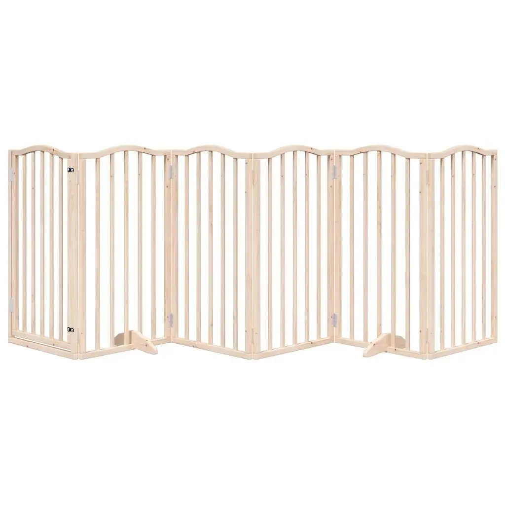 Foldable 6 Panel Dog Gate with Secure Door
