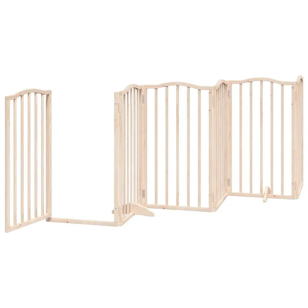 Foldable 6 Panel Dog Gate with Secure Door