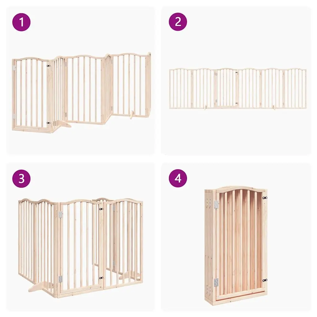 Foldable 6 Panel Dog Gate with Secure Door