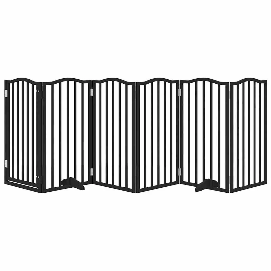 6-Panel Foldable Dog Gate in Black