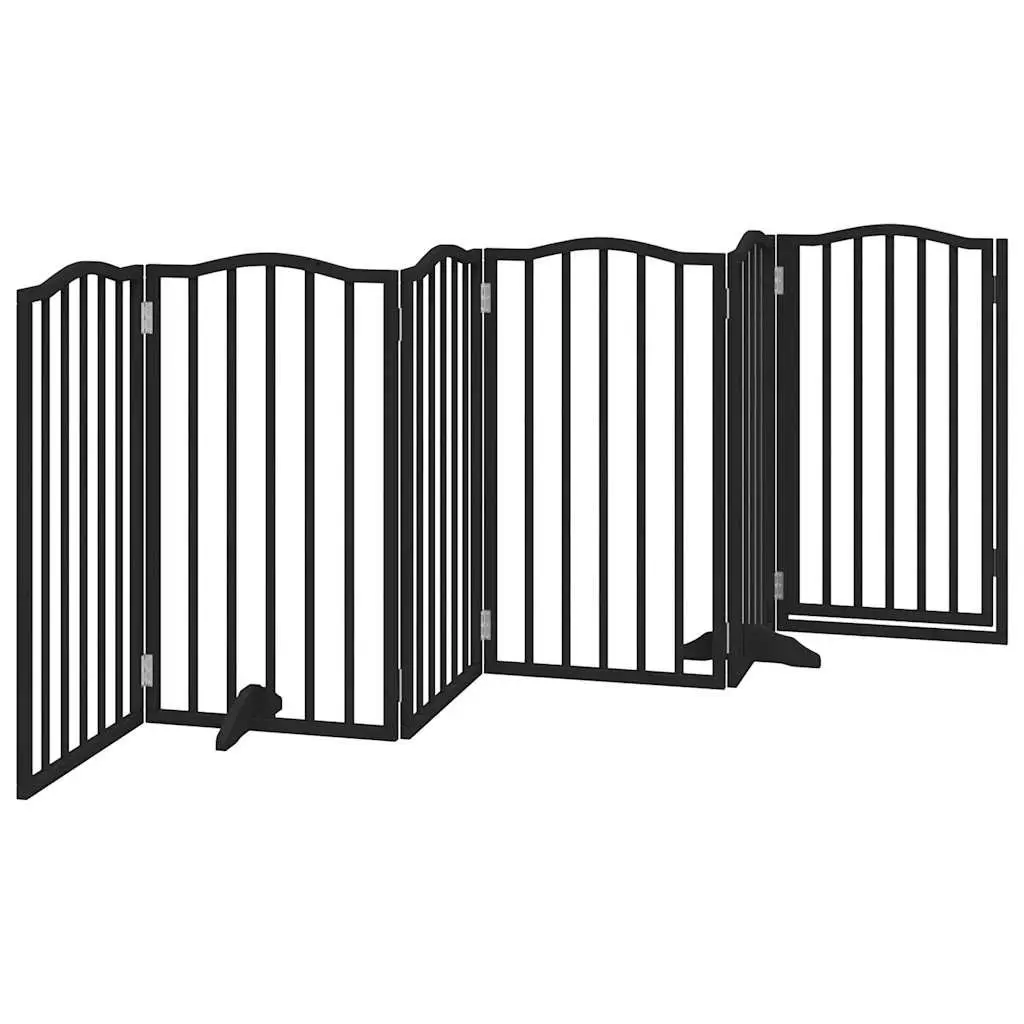 6-Panel Foldable Dog Gate in Black