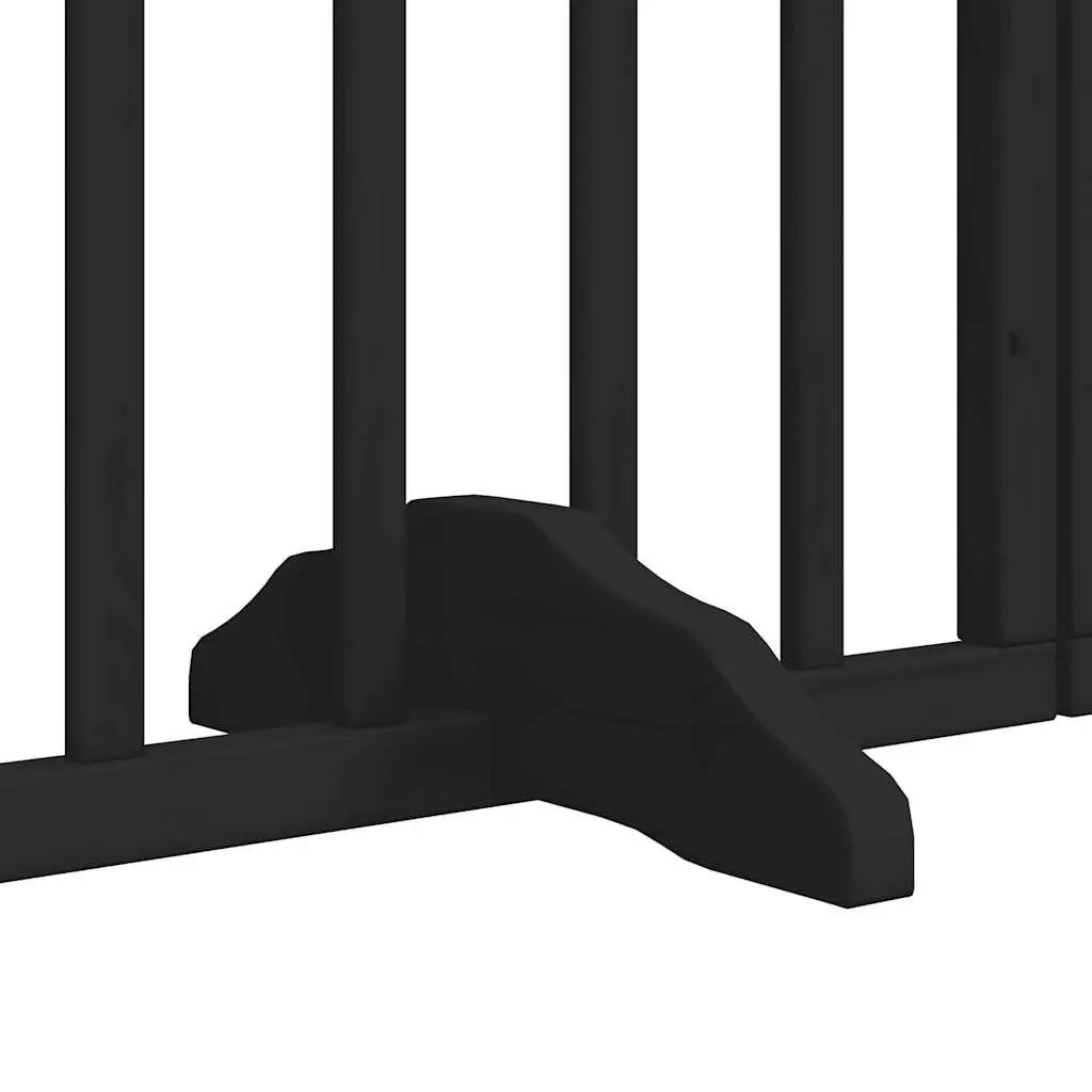 6-Panel Foldable Dog Gate in Black