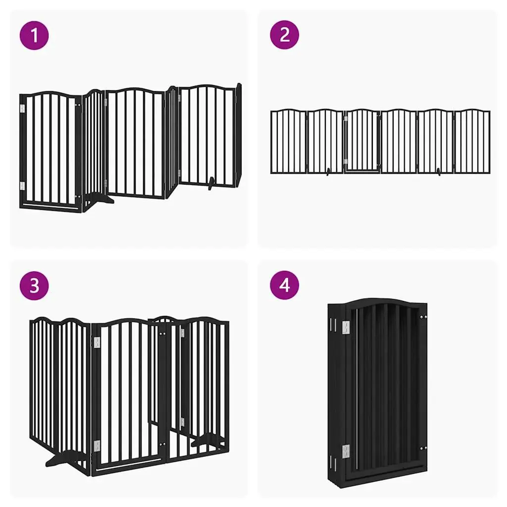 6-Panel Foldable Dog Gate in Black