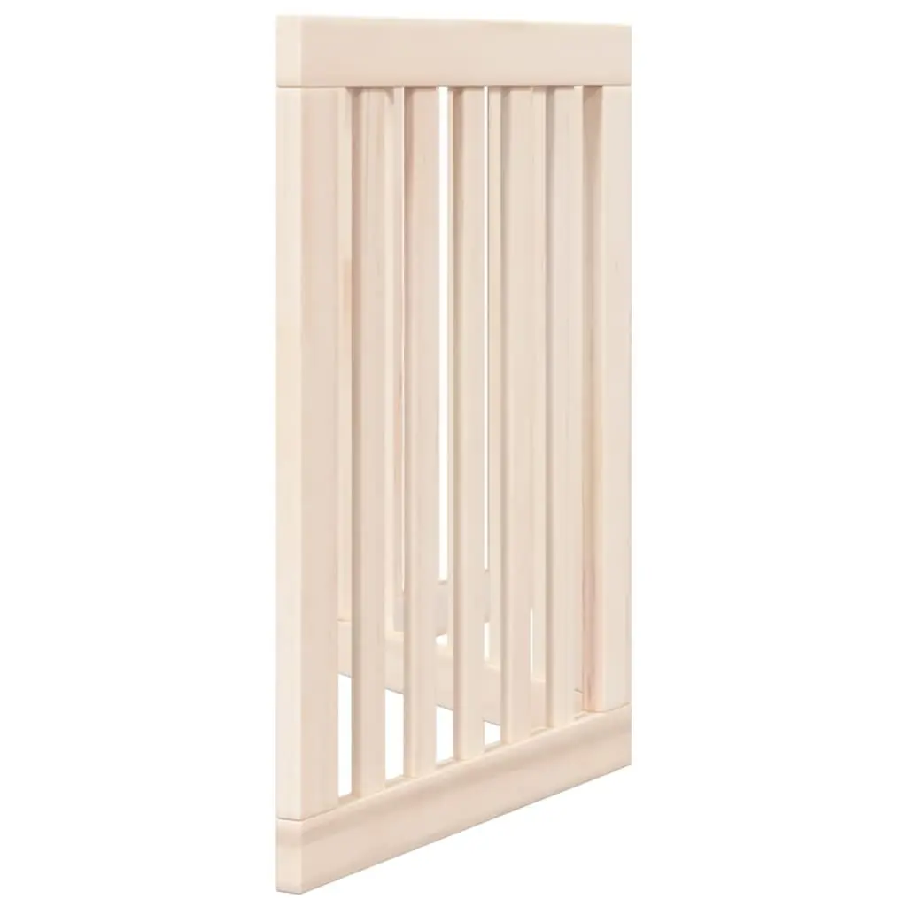 Foldable 3-Panel Dog Gate in Brown Wood