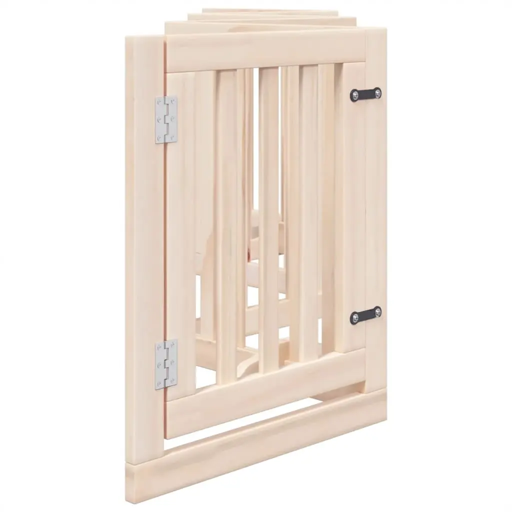 Dog Gate Poplar Wood 6 Panels Foldable Brown 300cm