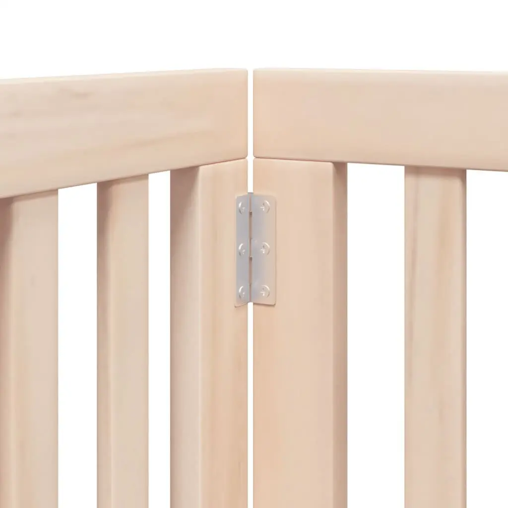 Dog Gate Poplar Wood 6 Panels Foldable Brown 300cm