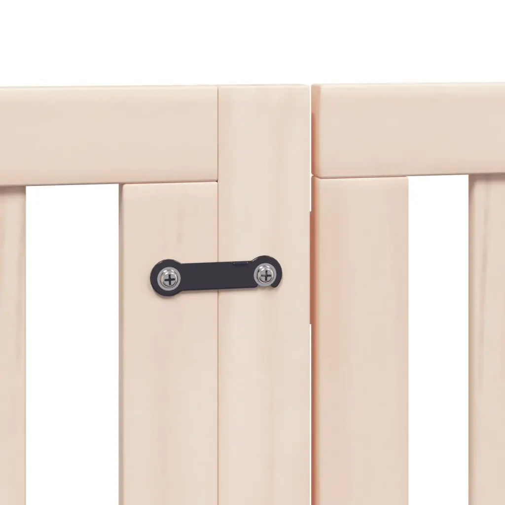 Dog Gate Poplar Wood 6 Panels Foldable Brown 300cm