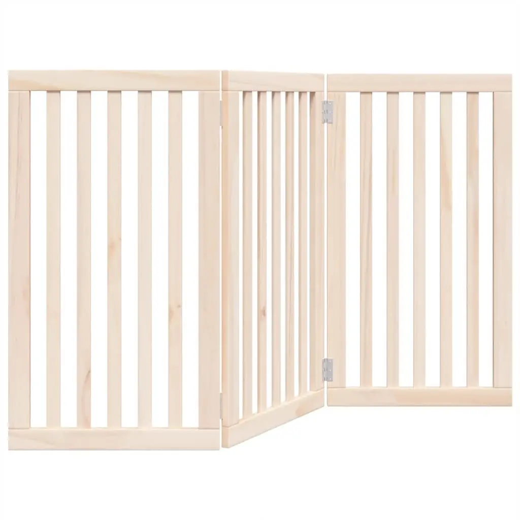 3-Panel Foldable Dog Gate 150 cm Brown Wood