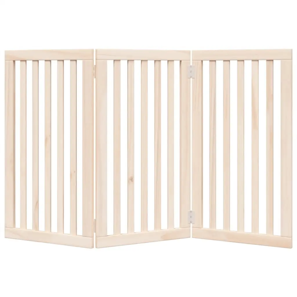 3-Panel Foldable Dog Gate 150 cm Brown Wood
