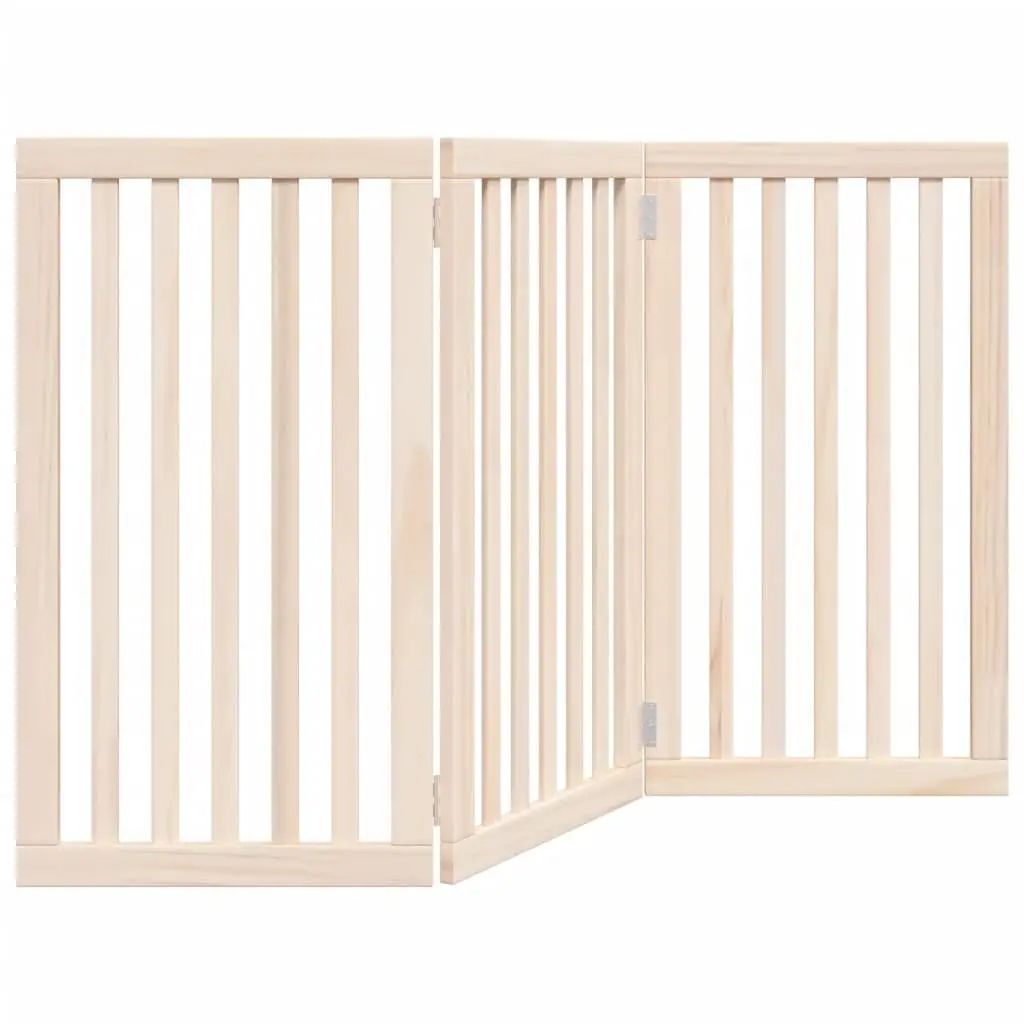 3-Panel Foldable Dog Gate 150 cm Brown Wood